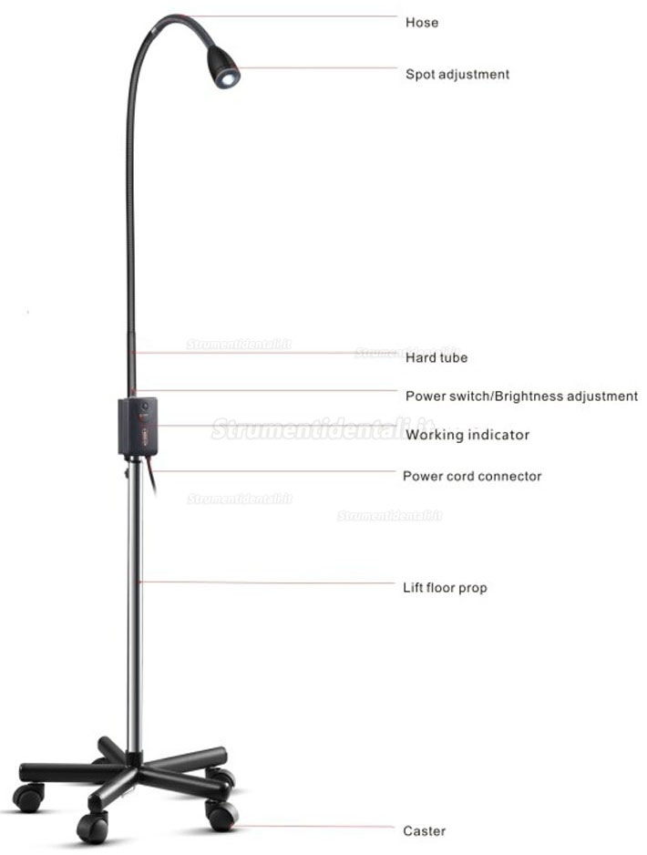 KWS KD-2005W-2 3W Ha Condotto la Lampada da Visita Dentale Portatile Ad Alta Luminosità